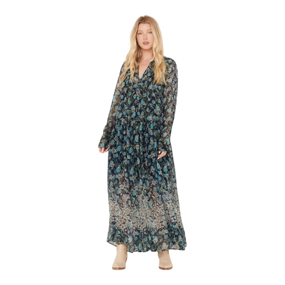 Free People See It Through Floral Maxi Dress Size XS